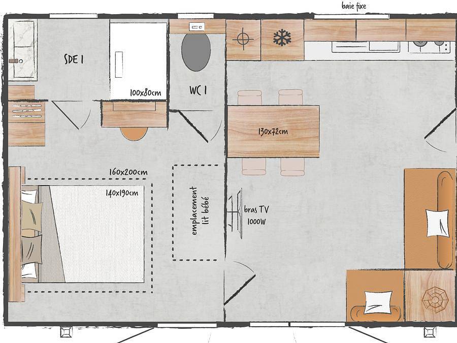 Camping Lou Broustaricq - Mobilhome 4 personas - Premium 2bed - llegada el miércoles in Sanguinet, Côte d’Argent