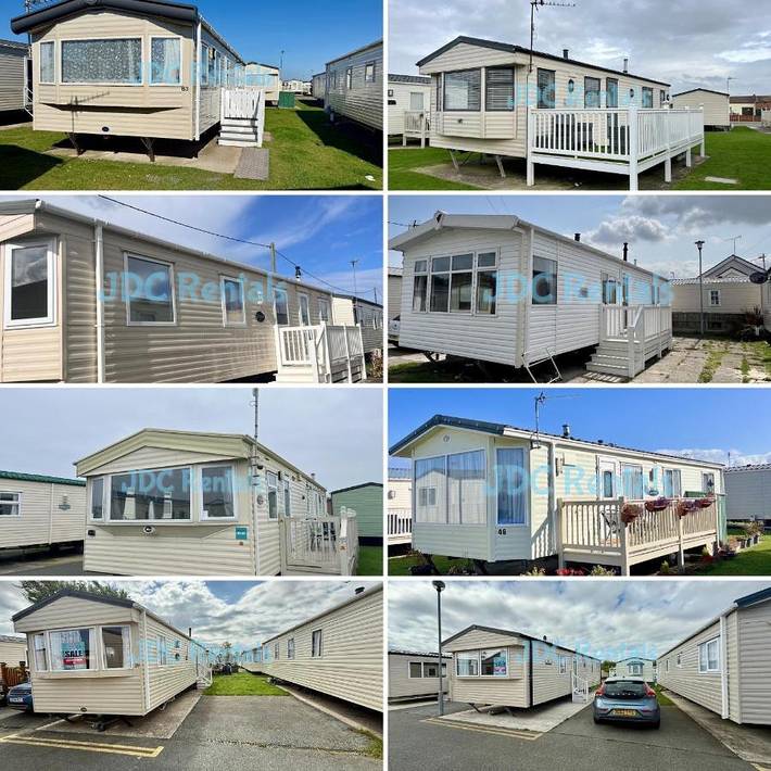 Camping for 8 people, with terrace and pool as well as view, with pets in Rhyl