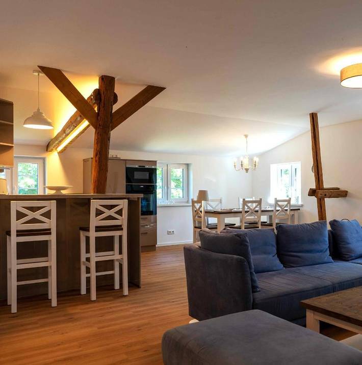 Ferienwohnung für 6 Personen, mit Balkon und Terrasse sowie Garten und Ausblick in Hattstedtermarsch