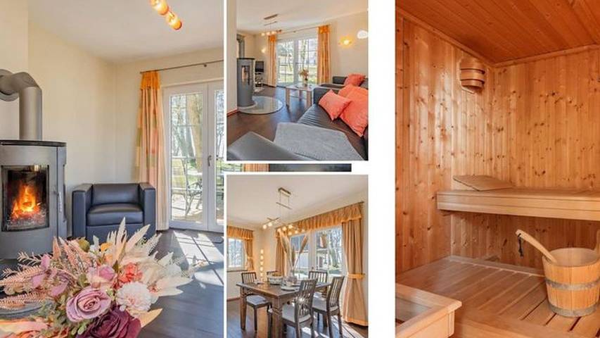 Ferienhaus mit Meerblick für 4 Personen, mit Garten und Sauna im Stettiner Haff