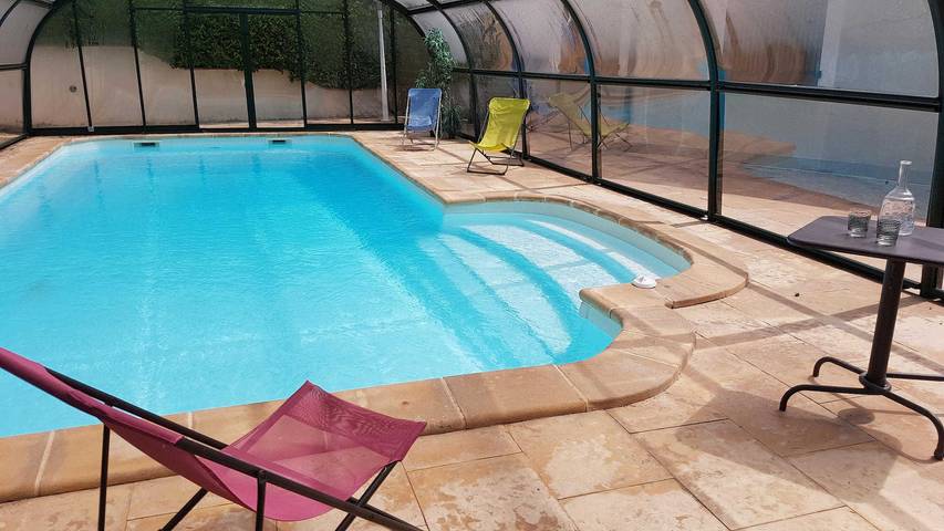 Maison de vacances pour 6 personnes, avec balcon ainsi que jardin et piscine à Revel