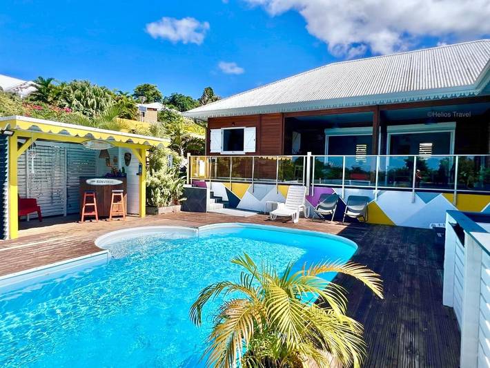 Villa pour 6 personnes, avec vue ainsi que jardin et piscine à Deshaies