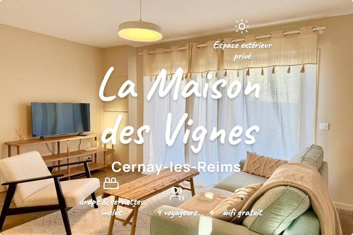 Gîte pour 4 personnes, avec Terrasse ainsi que Jardin et Vue dans Cernay-lès-Reims