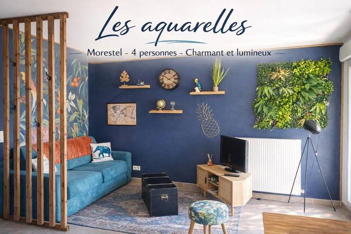 Gîte pour 4 personnes, avec terrasse et vue à Morestel