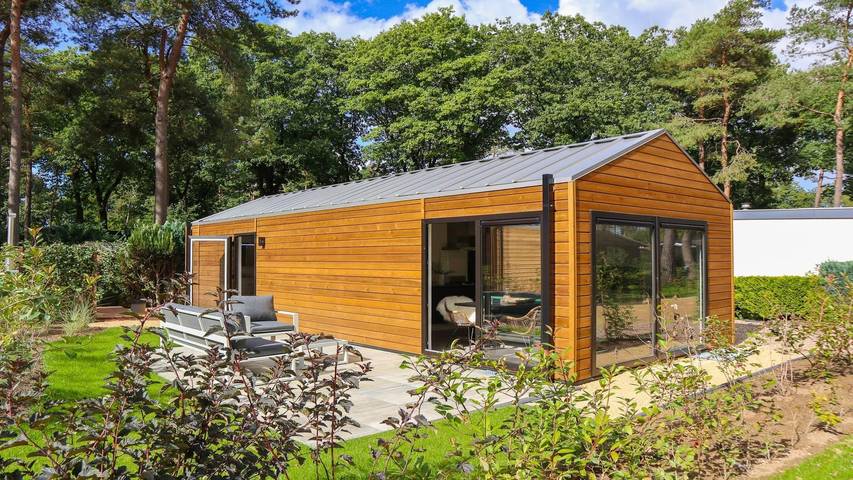 Ferienhaus für 2 Personen, mit Balkon/Terrasse und Terrasse sowie Garten und Sauna