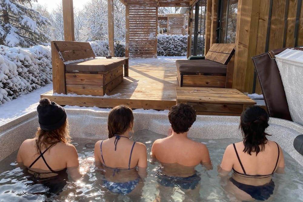 Hy•Lødge Spa n°6 - 4 personen: Familie Spa Chalet voor een onvergetelijk verblijf in de bergen in Anould, Saint-Dié-des-Vosges