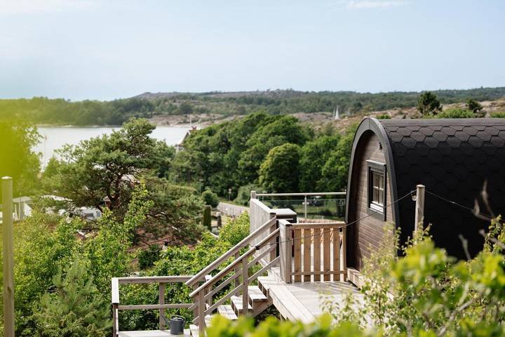 Zelt für 2 Personen, mit Terrasse und Sauna sowie Ausblick