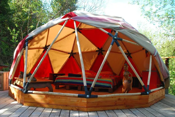Tente pour 2 personnes, avec jardin ainsi que terrasse et vue - 1