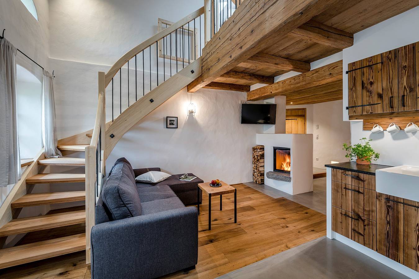 Wastleicherhof - Kräuterkammer 98qm, 3 Schlafzimmer, 2 Bäder, Kamin, Sauna, Balkon in Eggstätt, Chiemsee