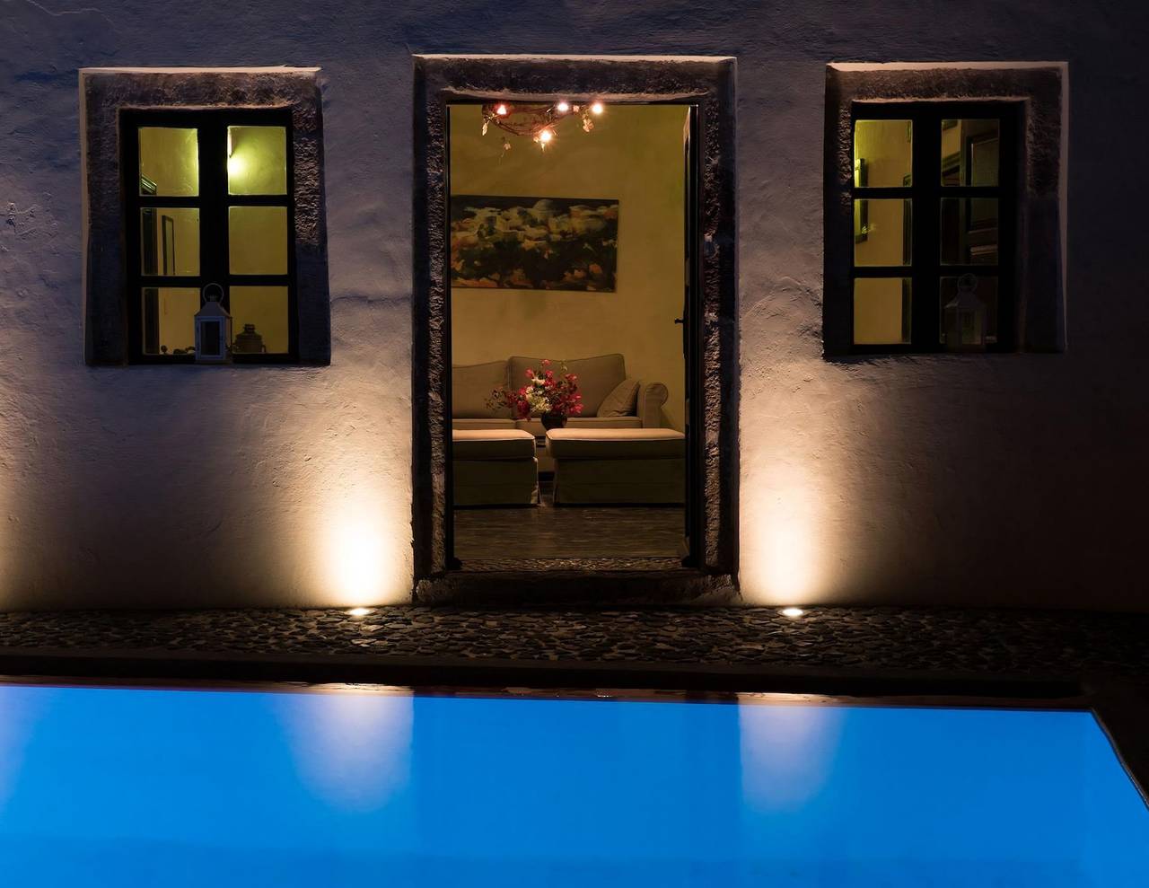 Villa für 4 Personen mit Pool in Megalochori, Santorin