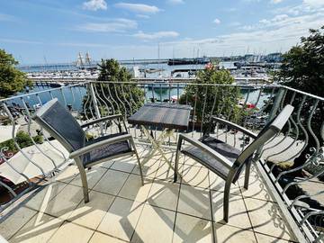 Ferienwohnung für 6 Personen, mit Balkon/Terrasse und Meerblick sowie Balkon, kinderfreundlich in Warnemünde