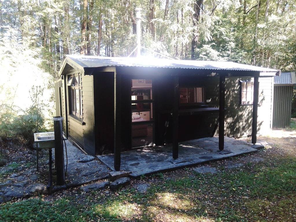 Ruhiger, abgelegener, ikonischer Buschbach in West Coast (Neuseeland)