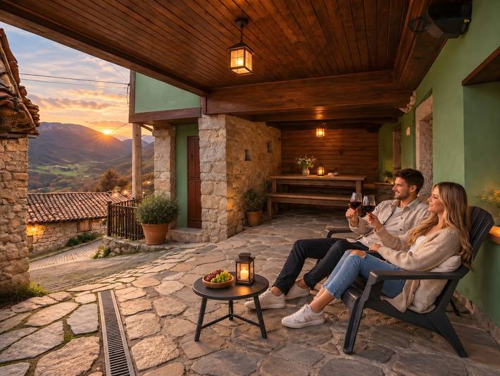 Casa rural 'La Congosta Mágica Aldea De Montaña' con vistas a la montaña, terraza compartida y Wi-Fi in Teverga, Cordillera Cantábrica