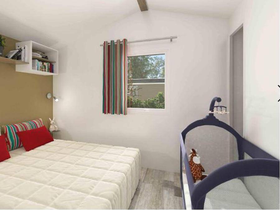 Flower Camping la Canadienne - Mobilhome 4 personas - Mobil-home Standard - 23m² - 2 habitaciones - terraza cubierta + Tv | 4 personas in Arès, Region de Arcachon