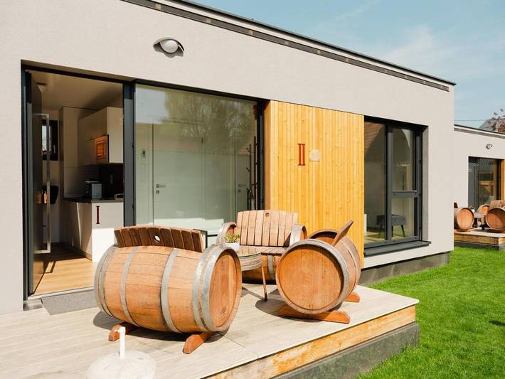 Ferienwohnung für 4 Personen, mit Garten und Ausblick