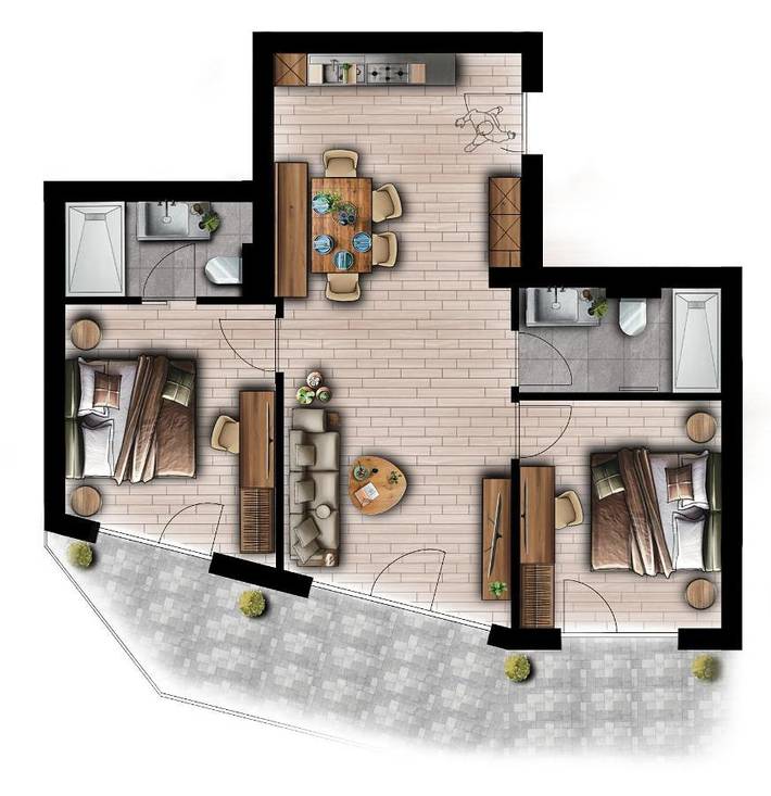 Hôtel pour 3 personnes, avec balcon à Fiss - 3