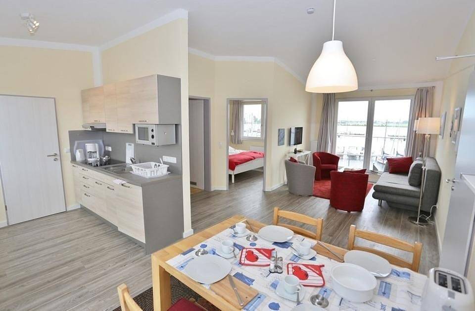 Ganze Wohnung, Ferienapartment Am Rundsteg 12 direkt am Yachthafen, Seeblick und Strandnähe in Ostfehmarn, Fehmarn