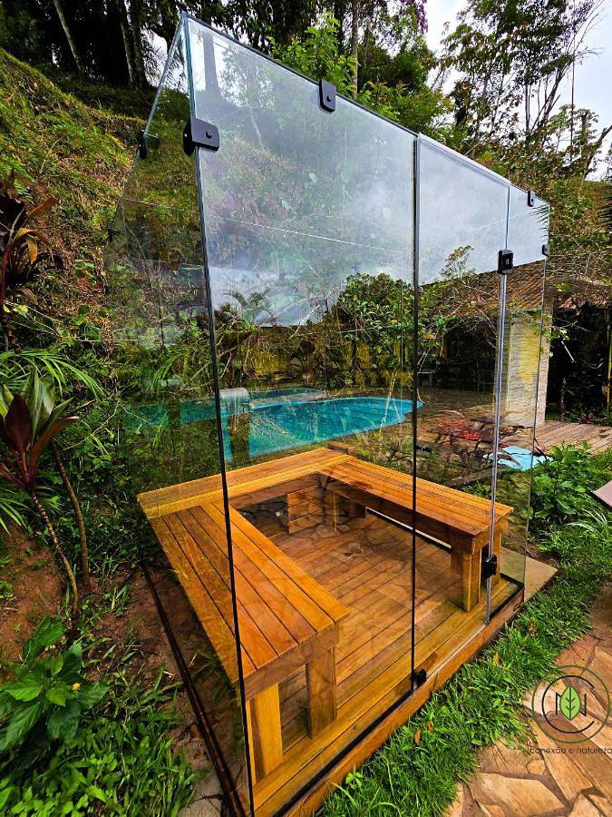 Casas rurais para 2 pessoas, com piscina e sauna e ainda vista and jardim, com animais de estimação em Juquitiba