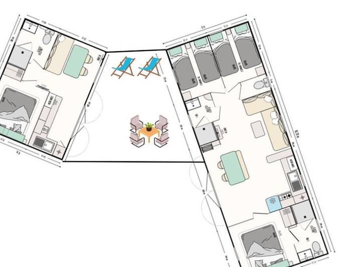 Mobil home pour 8 personnes, avec bassin pour enfant à Les Loges - 3