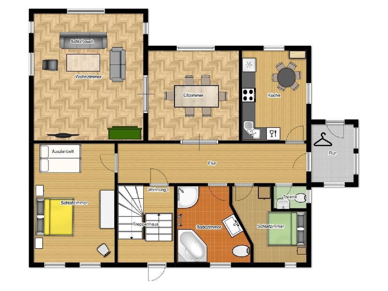 Ganze Wohnung, Gemütliche Ferienwohnung in Krina mit Garten und Grill in Muldestausee, Dübener Heide