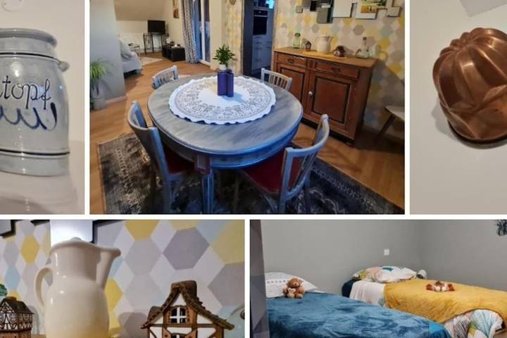 Gîte pour 4 personnes, avec jardin et vue, adapté aux familles dans Minversheim