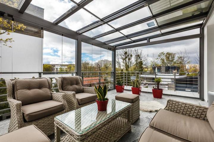 Apartament wakacyjny dla 3 osób, z Balkon i Taras oraz Ogród i Widok w Kamienna Góra