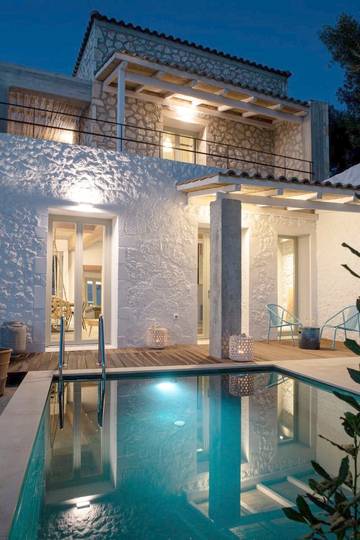 Cottage pour 6 personnes, avec vue ainsi que jardin et piscine dans Άσος