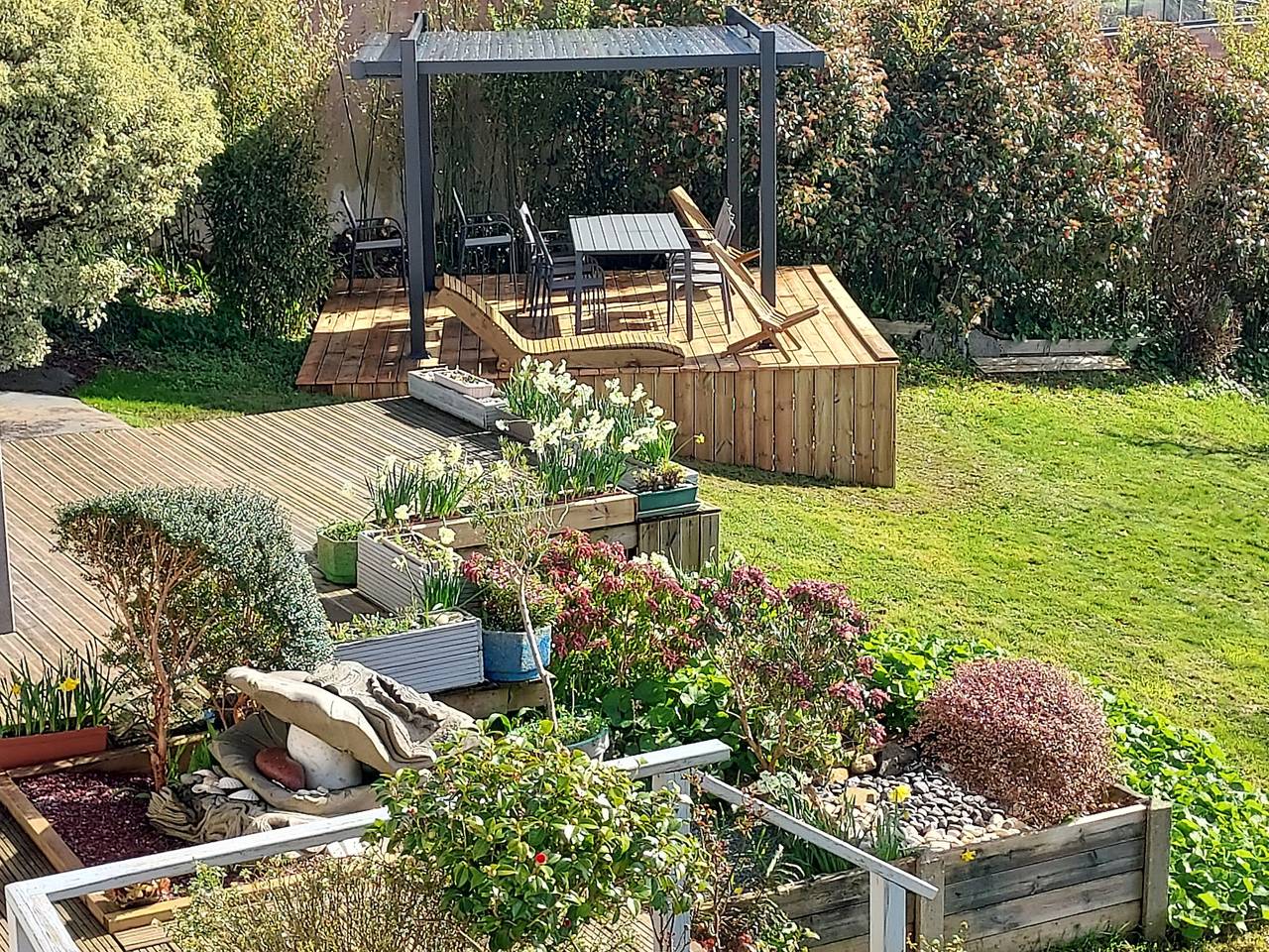 Ferienhaus 'Großes Familienhaus – Meerblick' mit privatem Garten und Wlan in Hôpital-Camfrout, Brest und Umgebung