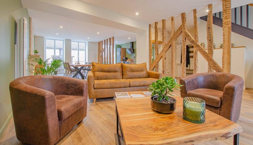 Gîte pour 6 personnes, avec Terrasse ainsi que Jardin et Vue