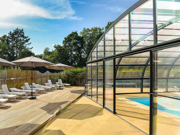 Flower Camping le Kergariou - Mobilheim 4 personen - Lancelot Standard 25m² - 2 Zimmer - Halbüberdachte Terrasse in Clohars-Carnoët, Côte de Cornouaille