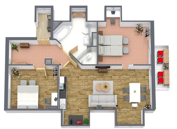 Ferienwohnung für 5 Personen, mit Balkon und Ausblick sowie Seeblick am Starnberger See - 3