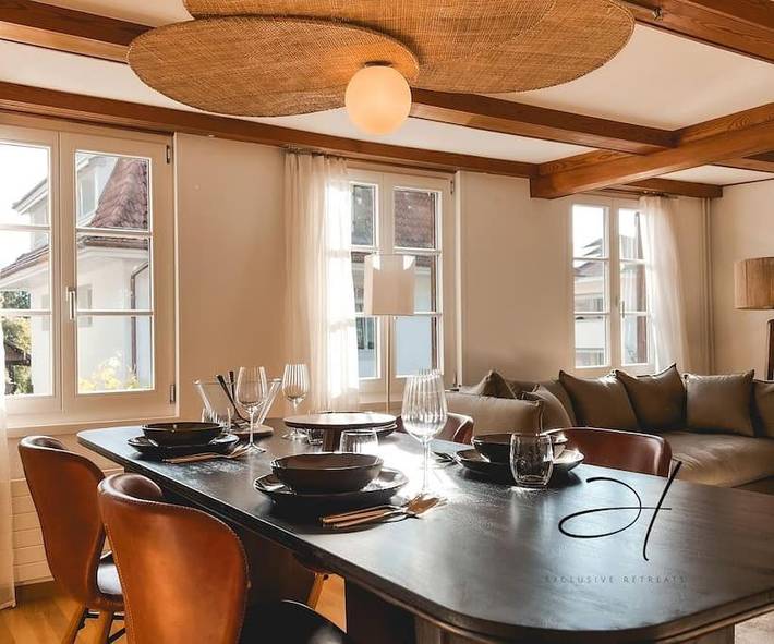 Ferienwohnung für 4 Personen, mit Terrasse und Garten sowie Seeblick in Oberhofen am Thunersee