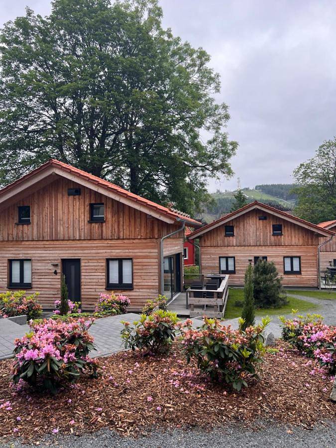 Ferienhaus für 5 Personen, mit Sauna und Ausblick sowie Terrasse, mit Haustier