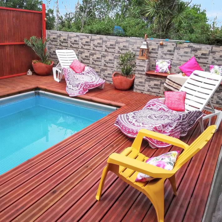 Bungalow pour 2 personnes, avec terrasse et piscine sur l' Île de la Réunion
