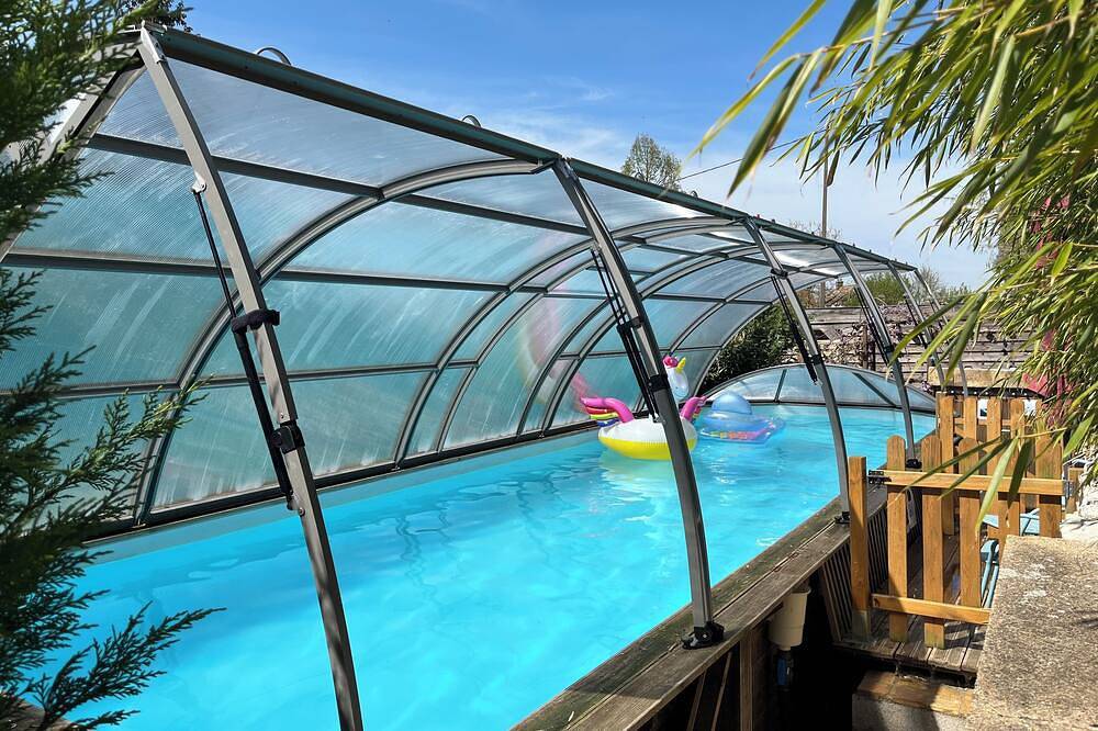 Maison de Campagne 6 Personnes Avec Piscine 11 m x 3 M-baignoire Balnéothérapie in Breuilpont, Évreux und Umgebung