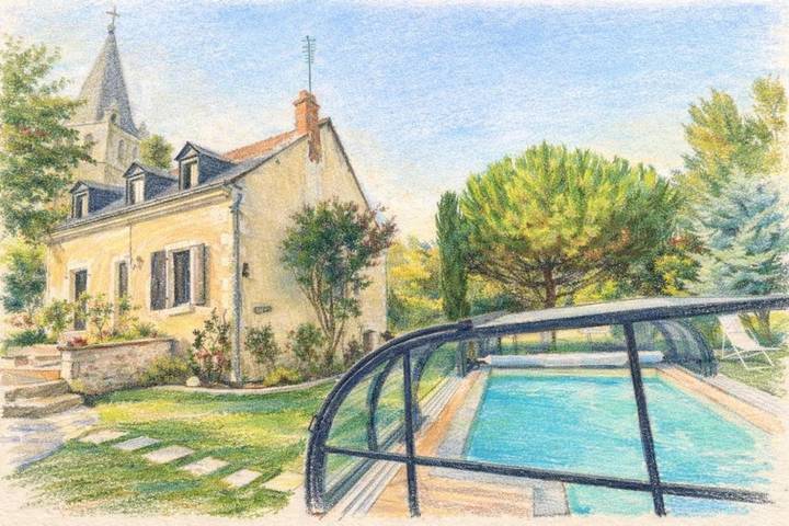 Location de vacances pour 30 personnes, avec Jacuzzi et Terrasse ainsi que Jardin et Piscine à Thilouze