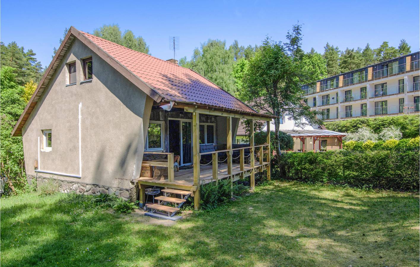 Ferienhaus für 5 Personen mit Terrasse in Powiat Olsztyński