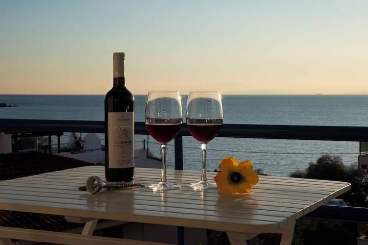 Gîte pour 5 personnes, avec balcon et jardin dans Saronida