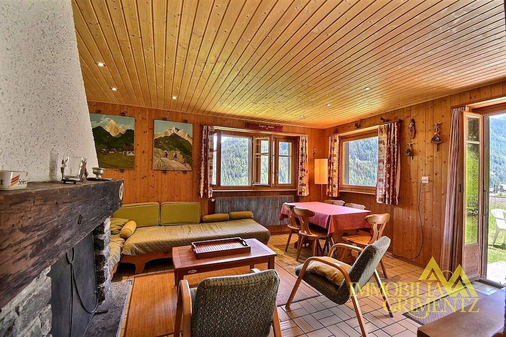 Appartement entier, Appartement confortable pour 4 personnes, salon avec cheminée, coin cuisine avec lave-vaisselle, 2 c in Grimentz, Anniviers