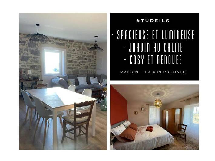 Gîte pour 6 personnes, avec terrasse et vue à Tudeils