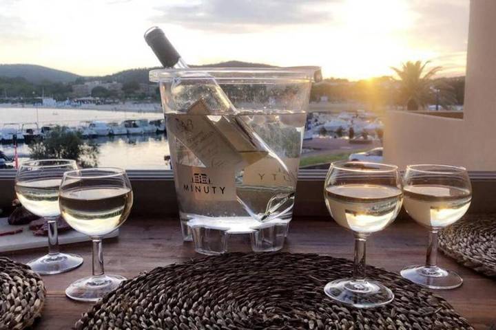 Gîte pour 3 personnes, avec piscine ainsi que vue et terrasse dans Plage La Favière