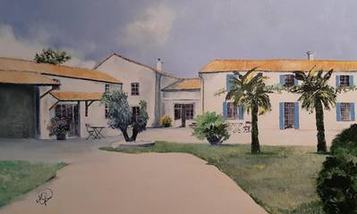 Chambre d’hôte pour 3 personnes, avec piscine et jardin ainsi que terrasse et vue, adapté aux familles à Sainte-Soulle