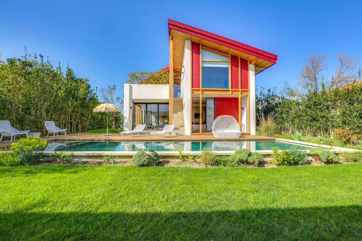 Casa de vacaciones para 8 personas, con Vistas al mar y Balcón además de Terraza y Jardín en Bidart