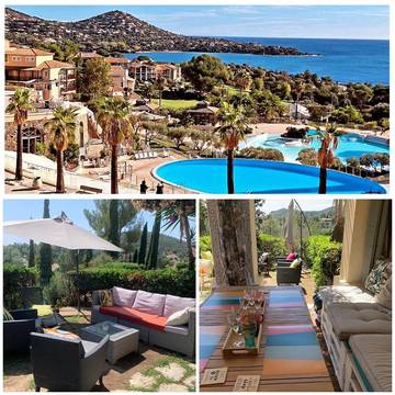 Gîte pour 4 personnes, avec jacuzzi et jardin ainsi que piscine et bassin pour enfant dans Golf De Cap Esterel