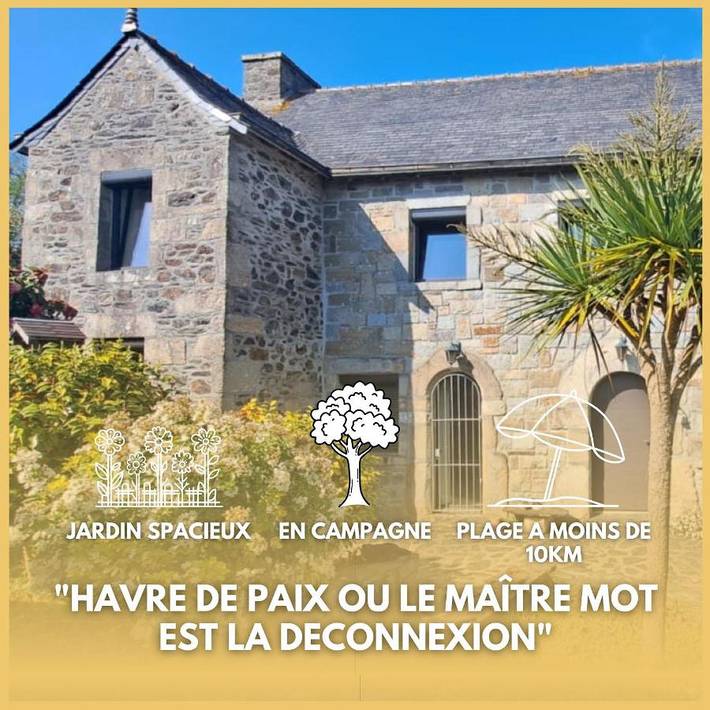 Location de vacances pour 9 personnes, avec jardin et terrasse à Lanmeur