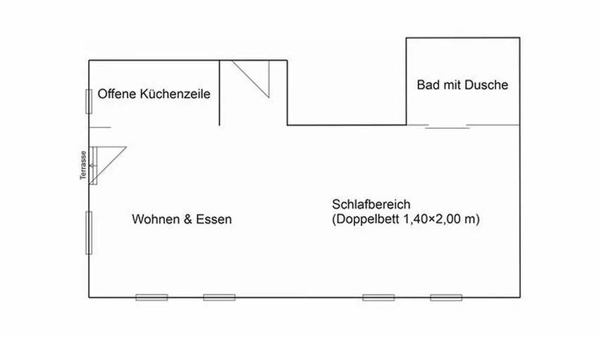 Ferienwohnung für 2 Personen, mit Terrasse und Garten in Priepert - 4