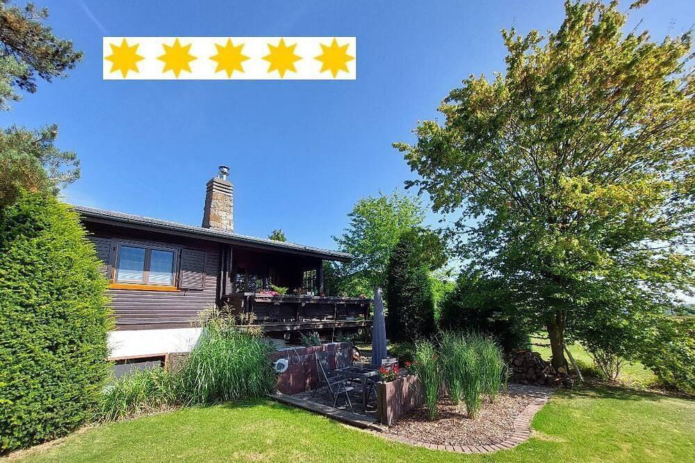 Biberchalet und Biberbau als kompl. Haus mit Terrasse, Garten und Gartensauna in Bad Lauterberg, Harzvorland