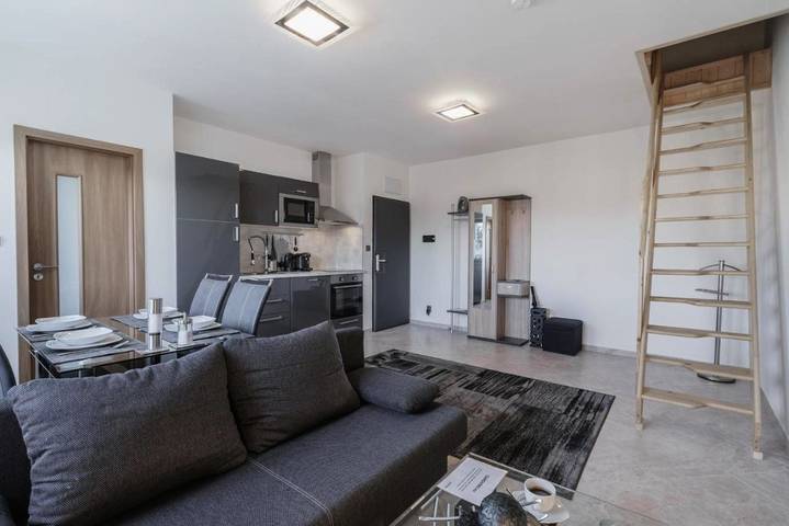 Gîte pour 3 personnes, avec vue ainsi que jardin et piscine, adapté aux familles à Brno - 4