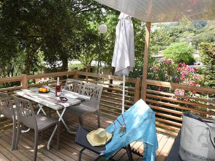 Camping Sites et Paysages - Les Pinèdes  - Mobilheim 4 personen - Cottage Privilège Pacifique in La Colle-sur-Loup, Mittelmeerküste (Frankreich)