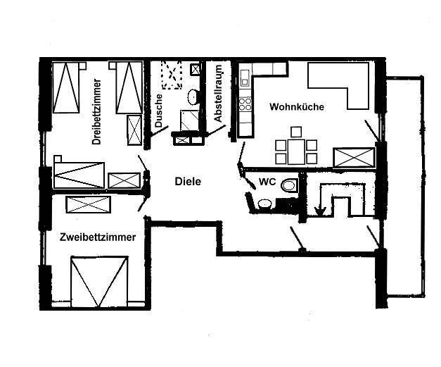 Ferienwohnung für 5 Personen, mit Balkon und Balkon/Terrasse sowie Garten in Landkreis Günzburg - 3
